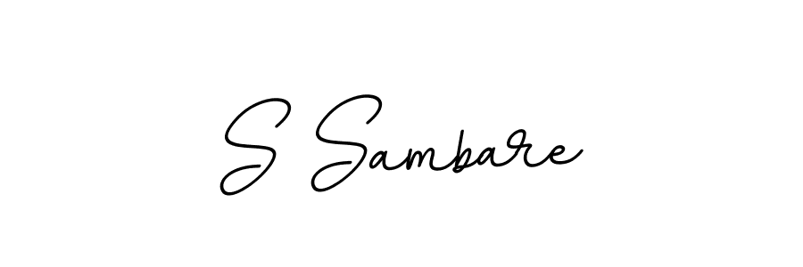 How to make S Sambare name signature. Use BallpointsItalic-DORy9 style for creating short signs online. This is the latest handwritten sign. S Sambare signature style 11 images and pictures png