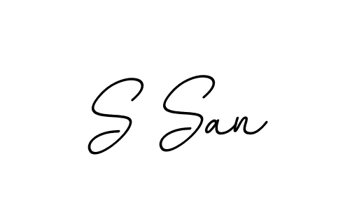 How to make S San signature? BallpointsItalic-DORy9 is a professional autograph style. Create handwritten signature for S San name. S San signature style 11 images and pictures png
