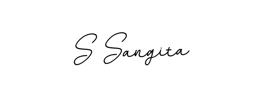 The best way (BallpointsItalic-DORy9) to make a short signature is to pick only two or three words in your name. The name S Sangita include a total of six letters. For converting this name. S Sangita signature style 11 images and pictures png