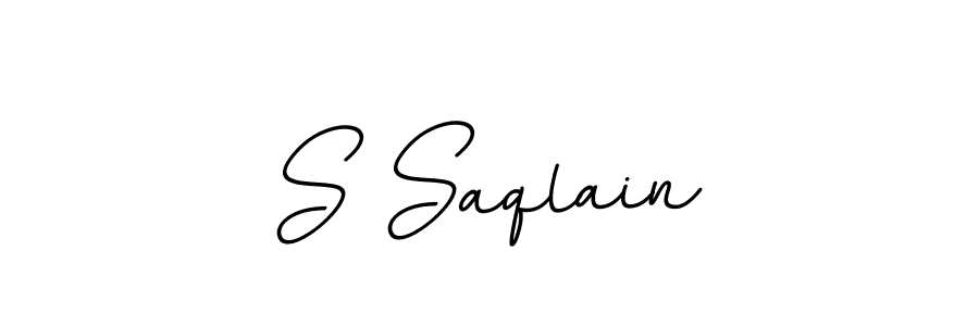 How to make S Saqlain name signature. Use BallpointsItalic-DORy9 style for creating short signs online. This is the latest handwritten sign. S Saqlain signature style 11 images and pictures png