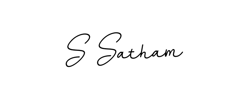 The best way (BallpointsItalic-DORy9) to make a short signature is to pick only two or three words in your name. The name S Satham include a total of six letters. For converting this name. S Satham signature style 11 images and pictures png