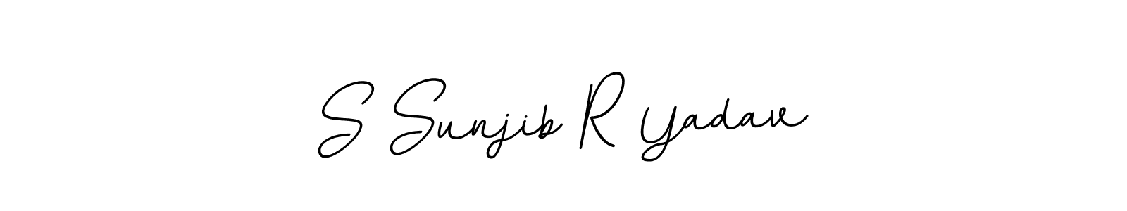 This is the best signature style for the S Sunjib R Yadav name. Also you like these signature font (BallpointsItalic-DORy9). Mix name signature. S Sunjib R Yadav signature style 11 images and pictures png