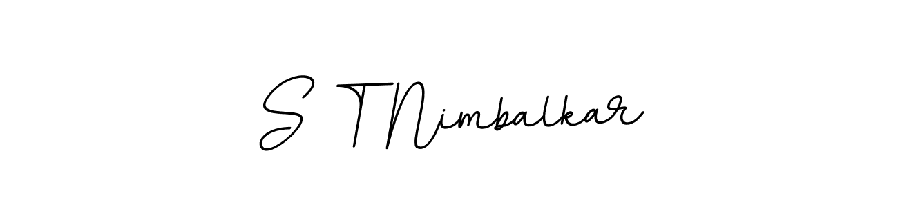 The best way (BallpointsItalic-DORy9) to make a short signature is to pick only two or three words in your name. The name S T Nimbalkar include a total of six letters. For converting this name. S T Nimbalkar signature style 11 images and pictures png