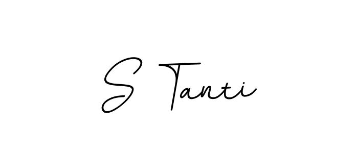 Use a signature maker to create a handwritten signature online. With this signature software, you can design (BallpointsItalic-DORy9) your own signature for name S Tanti. S Tanti signature style 11 images and pictures png
