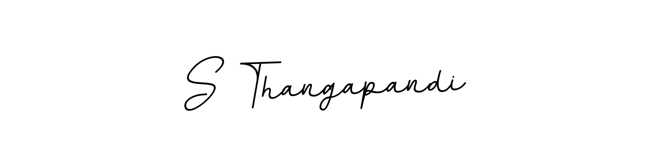 Use a signature maker to create a handwritten signature online. With this signature software, you can design (BallpointsItalic-DORy9) your own signature for name S Thangapandi. S Thangapandi signature style 11 images and pictures png