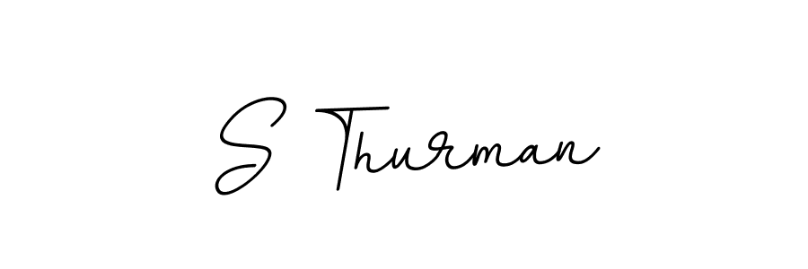 How to make S Thurman name signature. Use BallpointsItalic-DORy9 style for creating short signs online. This is the latest handwritten sign. S Thurman signature style 11 images and pictures png