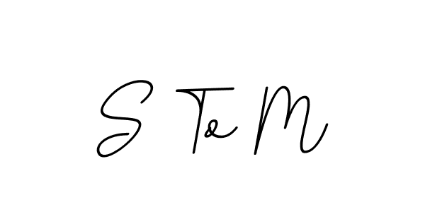 This is the best signature style for the S To M name. Also you like these signature font (BallpointsItalic-DORy9). Mix name signature. S To M signature style 11 images and pictures png