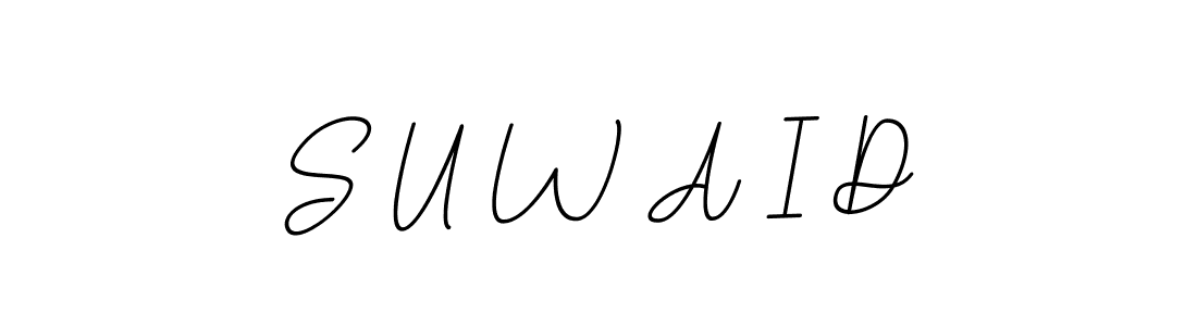 Make a beautiful signature design for name S U W A I D. With this signature (BallpointsItalic-DORy9) style, you can create a handwritten signature for free. S U W A I D signature style 11 images and pictures png