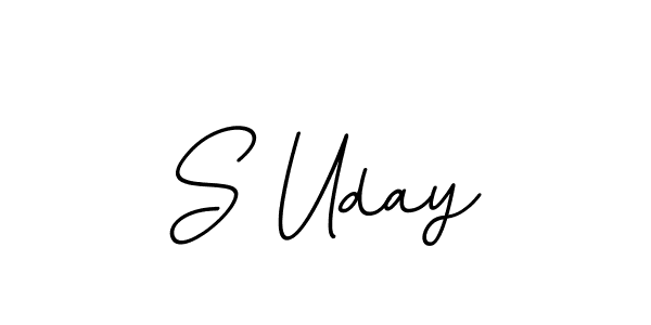 The best way (BallpointsItalic-DORy9) to make a short signature is to pick only two or three words in your name. The name S Uday include a total of six letters. For converting this name. S Uday signature style 11 images and pictures png