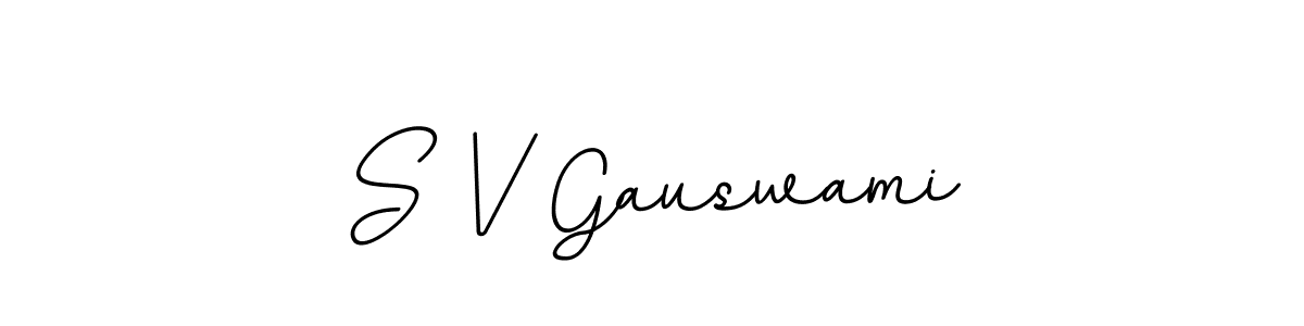 Create a beautiful signature design for name S V Gauswami. With this signature (BallpointsItalic-DORy9) fonts, you can make a handwritten signature for free. S V Gauswami signature style 11 images and pictures png