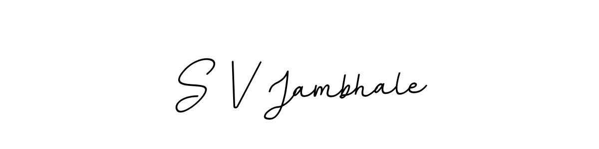 BallpointsItalic-DORy9 is a professional signature style that is perfect for those who want to add a touch of class to their signature. It is also a great choice for those who want to make their signature more unique. Get S V Jambhale name to fancy signature for free. S V Jambhale signature style 11 images and pictures png