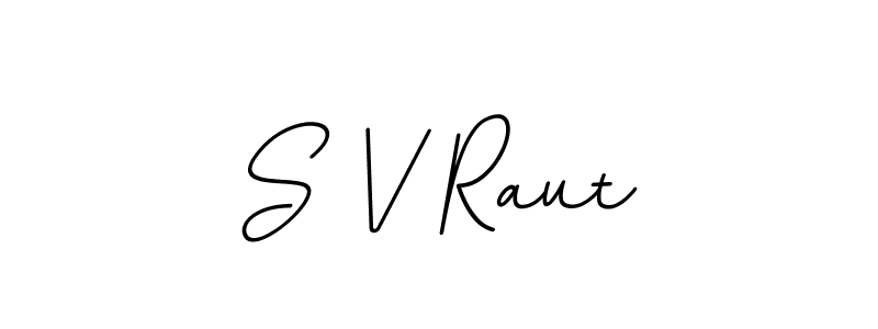 How to make S V Raut name signature. Use BallpointsItalic-DORy9 style for creating short signs online. This is the latest handwritten sign. S V Raut signature style 11 images and pictures png