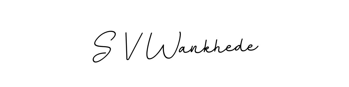 The best way (BallpointsItalic-DORy9) to make a short signature is to pick only two or three words in your name. The name S V Wankhede include a total of six letters. For converting this name. S V Wankhede signature style 11 images and pictures png