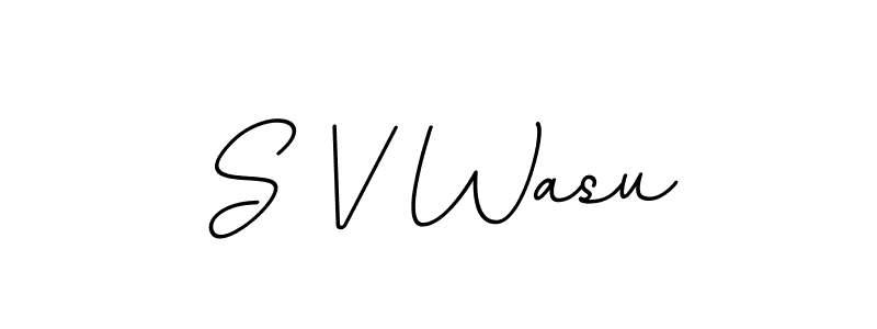 Similarly BallpointsItalic-DORy9 is the best handwritten signature design. Signature creator online .You can use it as an online autograph creator for name S V Wasu. S V Wasu signature style 11 images and pictures png