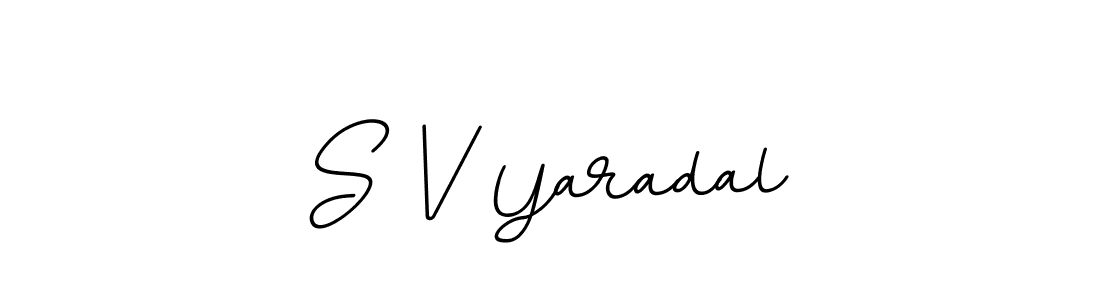 How to make S V Yaradal name signature. Use BallpointsItalic-DORy9 style for creating short signs online. This is the latest handwritten sign. S V Yaradal signature style 11 images and pictures png