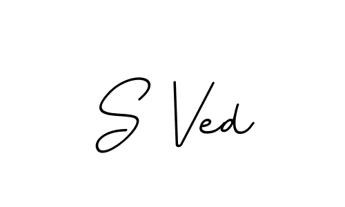 The best way (BallpointsItalic-DORy9) to make a short signature is to pick only two or three words in your name. The name S Ved include a total of six letters. For converting this name. S Ved signature style 11 images and pictures png