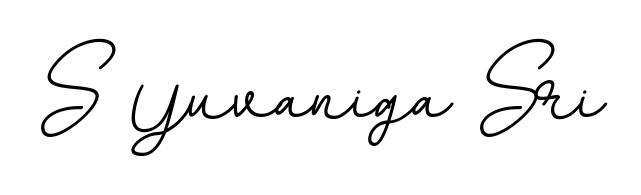 The BallpointsItalic-DORy9 handwriting style adds charm and authenticity to name S Yuvaniga Sri. A wonderful choice for personal thank-you notes. S Yuvaniga Sri signature style 11 images and pictures png