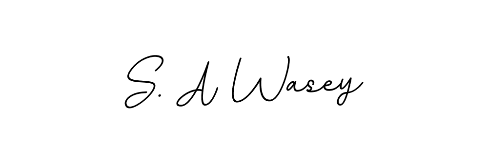 This is the best signature style for the S. A Wasey name. Also you like these signature font (BallpointsItalic-DORy9). Mix name signature. S. A Wasey signature style 11 images and pictures png