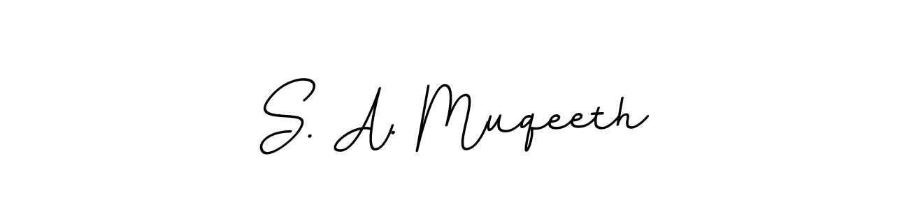 How to make S. A. Muqeeth name signature. Use BallpointsItalic-DORy9 style for creating short signs online. This is the latest handwritten sign. S. A. Muqeeth signature style 11 images and pictures png