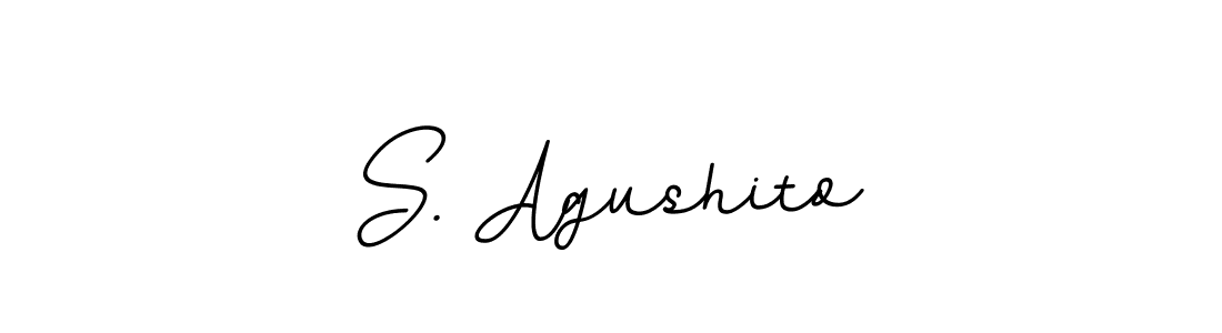 Design your own signature with our free online signature maker. With this signature software, you can create a handwritten (BallpointsItalic-DORy9) signature for name S. Agushito. S. Agushito signature style 11 images and pictures png