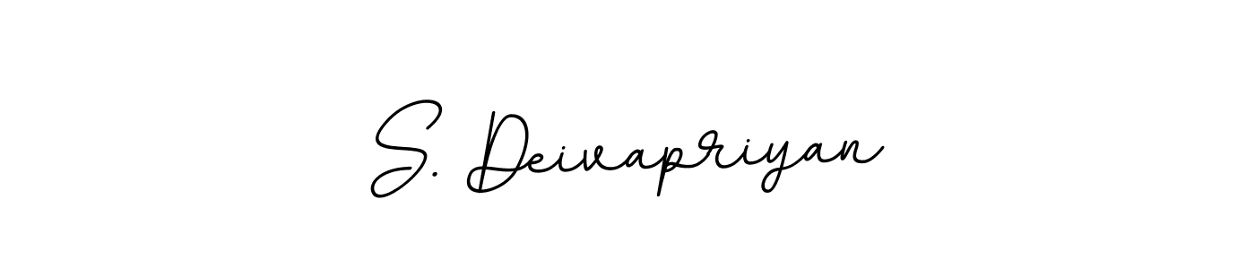 Use a signature maker to create a handwritten signature online. With this signature software, you can design (BallpointsItalic-DORy9) your own signature for name S. Deivapriyan. S. Deivapriyan signature style 11 images and pictures png