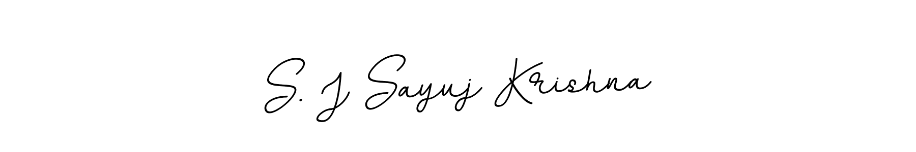 How to make S. J Sayuj Krishna name signature. Use BallpointsItalic-DORy9 style for creating short signs online. This is the latest handwritten sign. S. J Sayuj Krishna signature style 11 images and pictures png