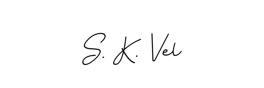 The best way (BallpointsItalic-DORy9) to make a short signature is to pick only two or three words in your name. The name S. K. Vel include a total of six letters. For converting this name. S. K. Vel signature style 11 images and pictures png