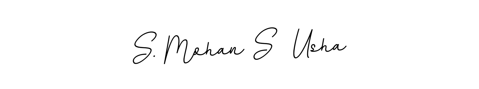 You should practise on your own different ways (BallpointsItalic-DORy9) to write your name (S. Mohan S  Usha) in signature. don't let someone else do it for you. S. Mohan S  Usha signature style 11 images and pictures png