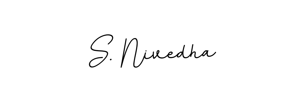 How to make S. Nivedha name signature. Use BallpointsItalic-DORy9 style for creating short signs online. This is the latest handwritten sign. S. Nivedha signature style 11 images and pictures png