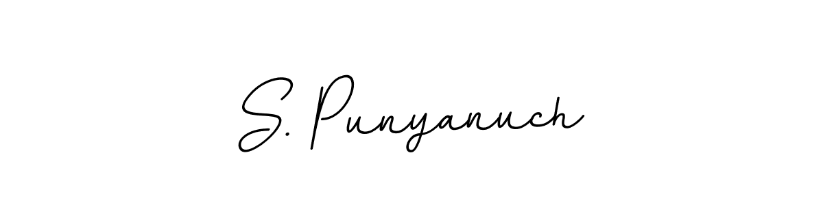 How to make S. Punyanuch name signature. Use BallpointsItalic-DORy9 style for creating short signs online. This is the latest handwritten sign. S. Punyanuch signature style 11 images and pictures png