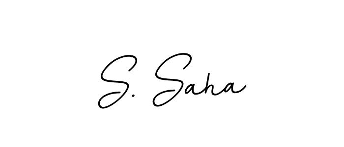 The best way (BallpointsItalic-DORy9) to make a short signature is to pick only two or three words in your name. The name S. Saha include a total of six letters. For converting this name. S. Saha signature style 11 images and pictures png