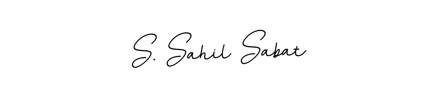 The best way (BallpointsItalic-DORy9) to make a short signature is to pick only two or three words in your name. The name S. Sahil Sabat include a total of six letters. For converting this name. S. Sahil Sabat signature style 11 images and pictures png