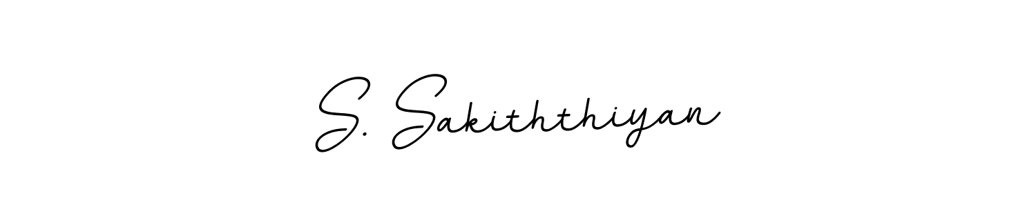 Use a signature maker to create a handwritten signature online. With this signature software, you can design (BallpointsItalic-DORy9) your own signature for name S. Sakiththiyan. S. Sakiththiyan signature style 11 images and pictures png