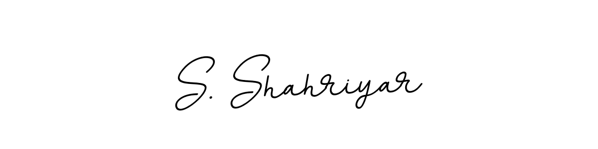 Use a signature maker to create a handwritten signature online. With this signature software, you can design (BallpointsItalic-DORy9) your own signature for name S. Shahriyar. S. Shahriyar signature style 11 images and pictures png