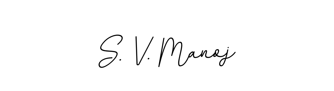 This is the best signature style for the S. V. Manoj name. Also you like these signature font (BallpointsItalic-DORy9). Mix name signature. S. V. Manoj signature style 11 images and pictures png