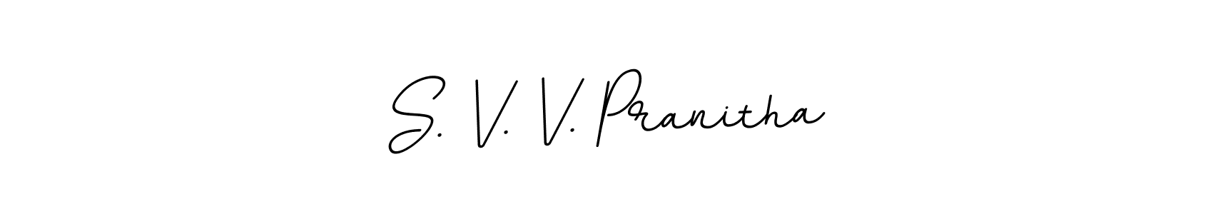 The best way (BallpointsItalic-DORy9) to make a short signature is to pick only two or three words in your name. The name S. V. V. Pranitha include a total of six letters. For converting this name. S. V. V. Pranitha signature style 11 images and pictures png