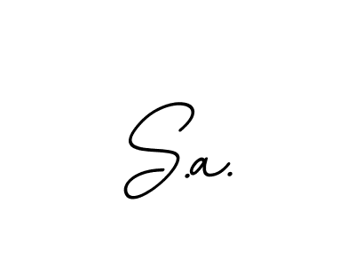 Make a beautiful signature design for name S.a.. With this signature (BallpointsItalic-DORy9) style, you can create a handwritten signature for free. S.a. signature style 11 images and pictures png