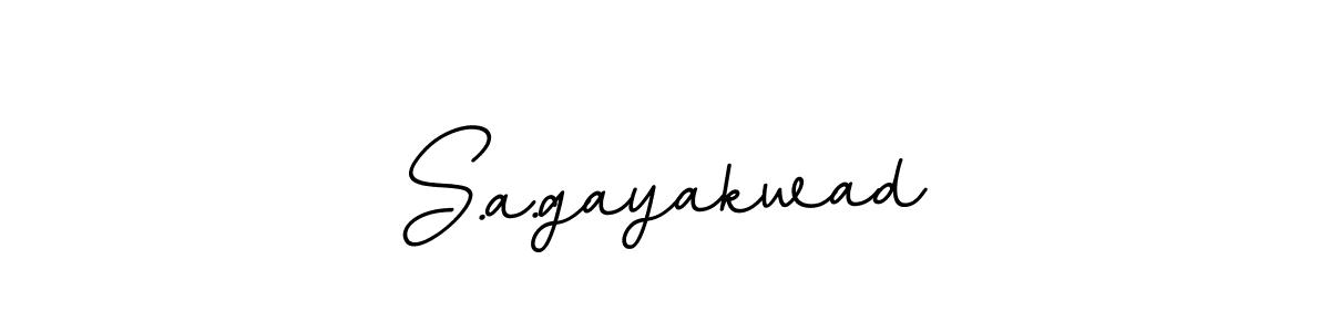 Use a signature maker to create a handwritten signature online. With this signature software, you can design (BallpointsItalic-DORy9) your own signature for name S.a.gayakwad. S.a.gayakwad signature style 11 images and pictures png