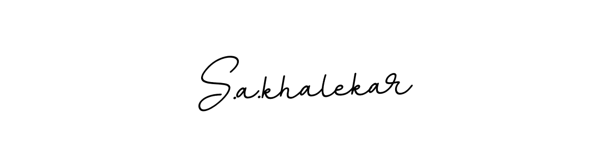 The best way (BallpointsItalic-DORy9) to make a short signature is to pick only two or three words in your name. The name S.a.khalekar include a total of six letters. For converting this name. S.a.khalekar signature style 11 images and pictures png