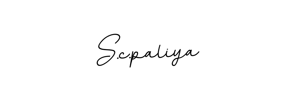 Use a signature maker to create a handwritten signature online. With this signature software, you can design (BallpointsItalic-DORy9) your own signature for name S.c.paliya. S.c.paliya signature style 11 images and pictures png