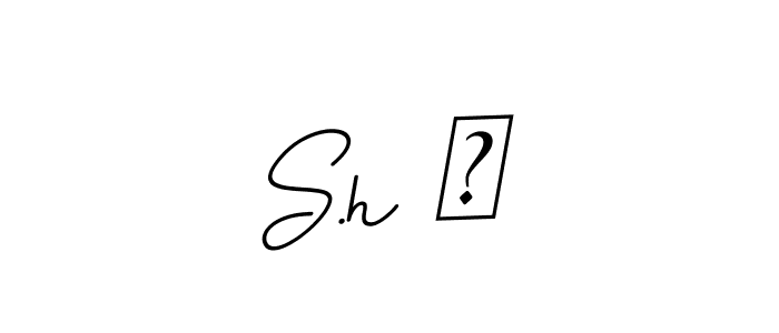 This is the best signature style for the S.h ♡ name. Also you like these signature font (BallpointsItalic-DORy9). Mix name signature. S.h ♡ signature style 11 images and pictures png