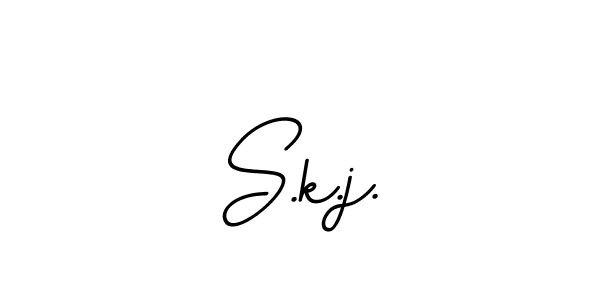You should practise on your own different ways (BallpointsItalic-DORy9) to write your name (S.k.j.) in signature. don't let someone else do it for you. S.k.j. signature style 11 images and pictures png