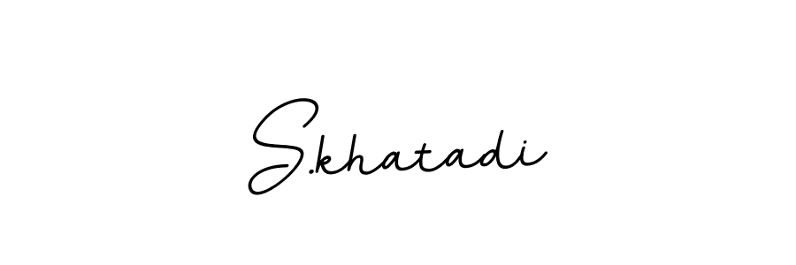 How to make S.khatadi name signature. Use BallpointsItalic-DORy9 style for creating short signs online. This is the latest handwritten sign. S.khatadi signature style 11 images and pictures png