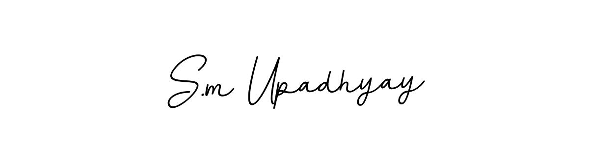 How to make S.m Upadhyay name signature. Use BallpointsItalic-DORy9 style for creating short signs online. This is the latest handwritten sign. S.m Upadhyay signature style 11 images and pictures png