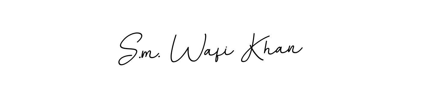 This is the best signature style for the S.m. Wafi Khan name. Also you like these signature font (BallpointsItalic-DORy9). Mix name signature. S.m. Wafi Khan signature style 11 images and pictures png