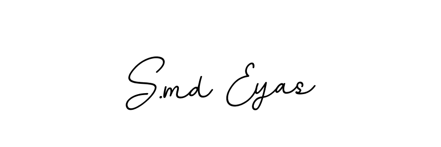 How to make S.md Eyas name signature. Use BallpointsItalic-DORy9 style for creating short signs online. This is the latest handwritten sign. S.md Eyas signature style 11 images and pictures png