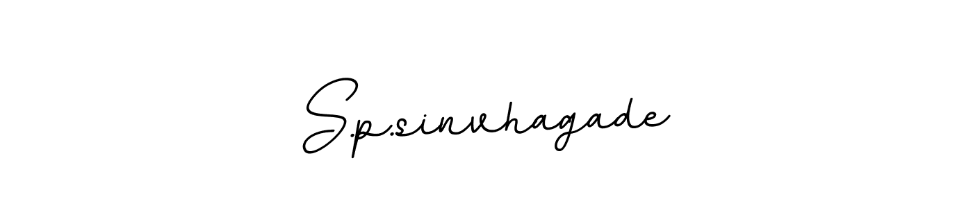 This is the best signature style for the S.p.sinvhagade name. Also you like these signature font (BallpointsItalic-DORy9). Mix name signature. S.p.sinvhagade signature style 11 images and pictures png