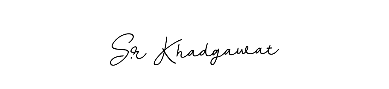 Use a signature maker to create a handwritten signature online. With this signature software, you can design (BallpointsItalic-DORy9) your own signature for name S.r Khadgawat. S.r Khadgawat signature style 11 images and pictures png