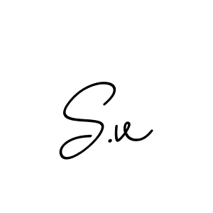 How to make S.v name signature. Use BallpointsItalic-DORy9 style for creating short signs online. This is the latest handwritten sign. S.v signature style 11 images and pictures png