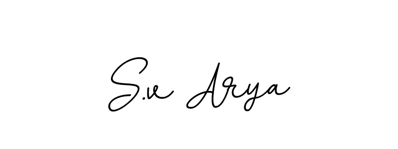 Use a signature maker to create a handwritten signature online. With this signature software, you can design (BallpointsItalic-DORy9) your own signature for name S.v Arya. S.v Arya signature style 11 images and pictures png